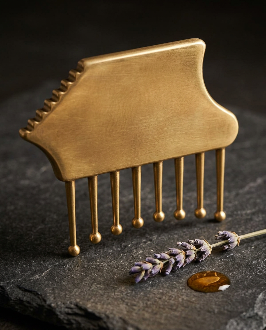 Brass Gua Sha — Comb Edge